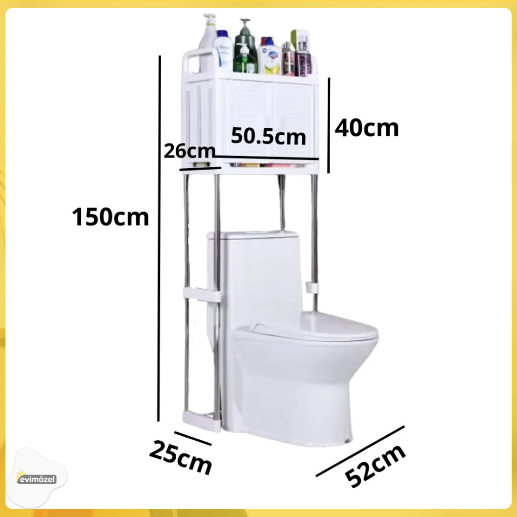 Tuvalet Üstü Düzenleyici ve Depolama Ünitesi – Banyo Raflı Dolap