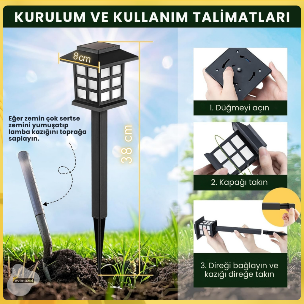 Güneş Enerjili Bahçe Lambası Seti (6 Adet)