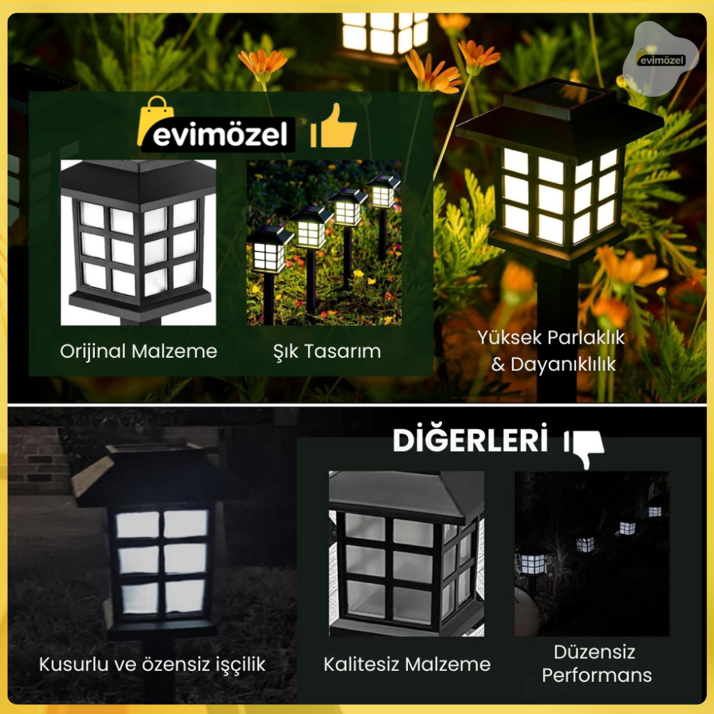 Güneş Enerjili Bahçe Lambası Seti (6 Adet)