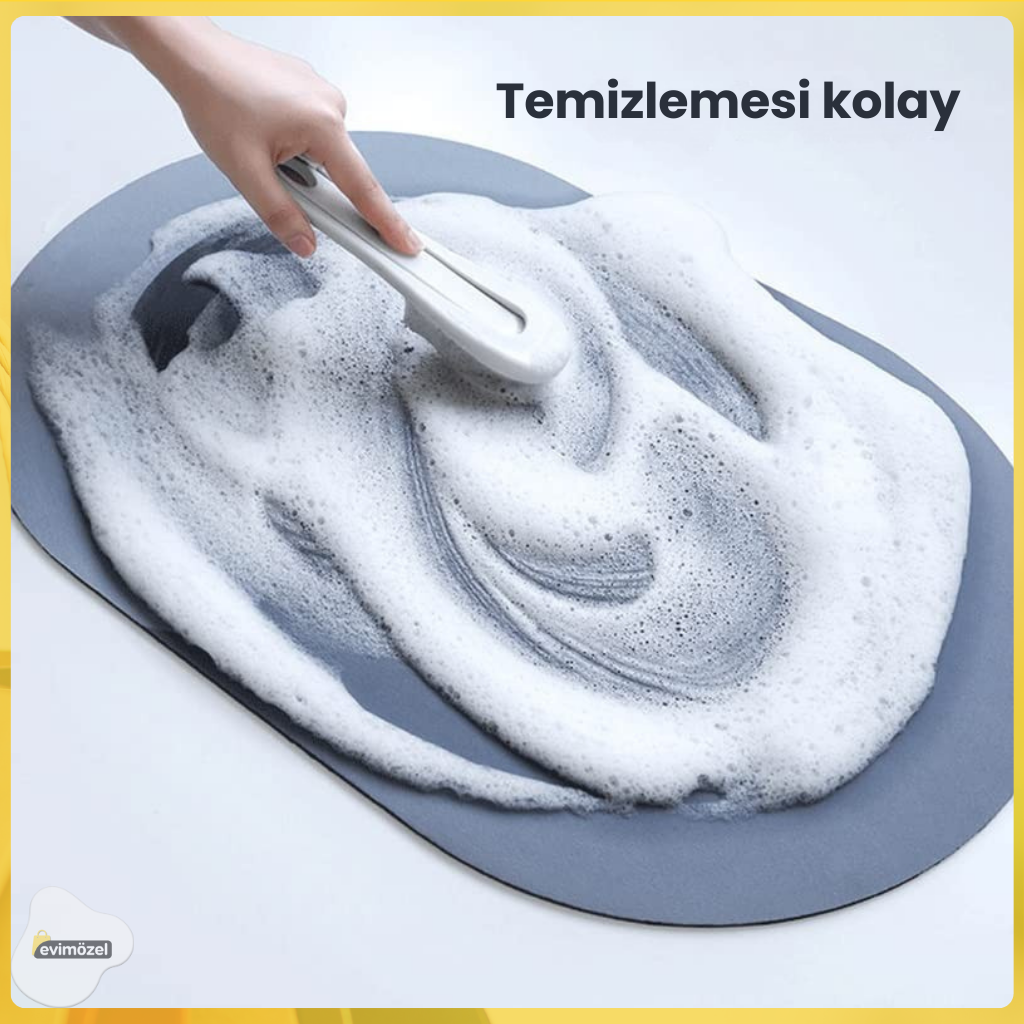 Oval Süper Emici Banyo Paspası – Kaymaz Tabanlı, Hızlı Kuruyan