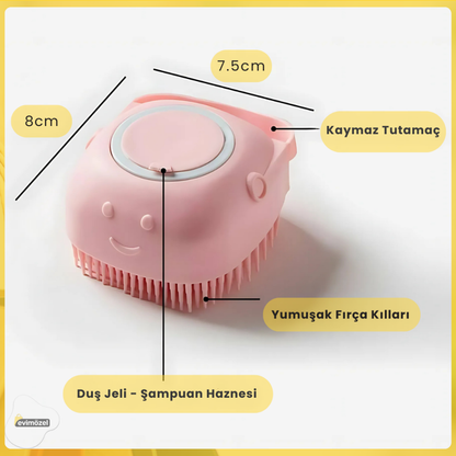 Hazneli Silikon Vücut Temizleme Fırçası